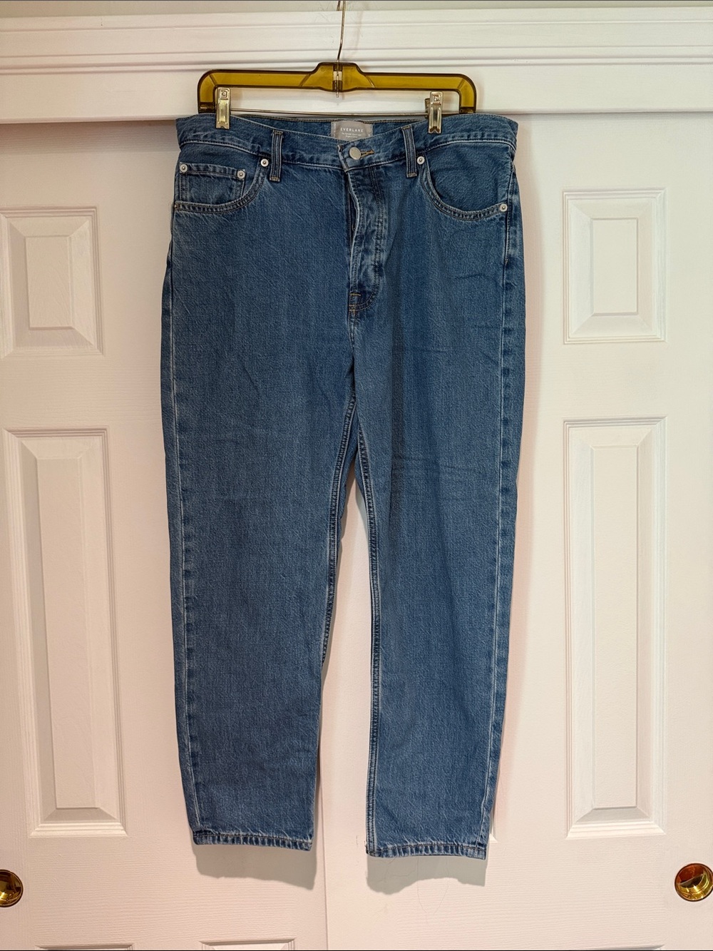 Everlane Slim Straight Jeans in Blue Denim